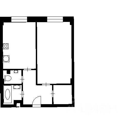 Планировка этой квартиры по данным Циан