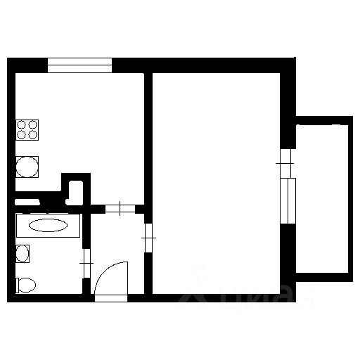 Планировка этой квартиры по данным Циан