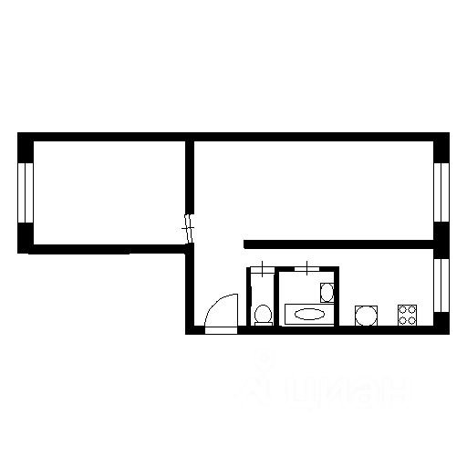 Планировка этой квартиры по данным Циан
