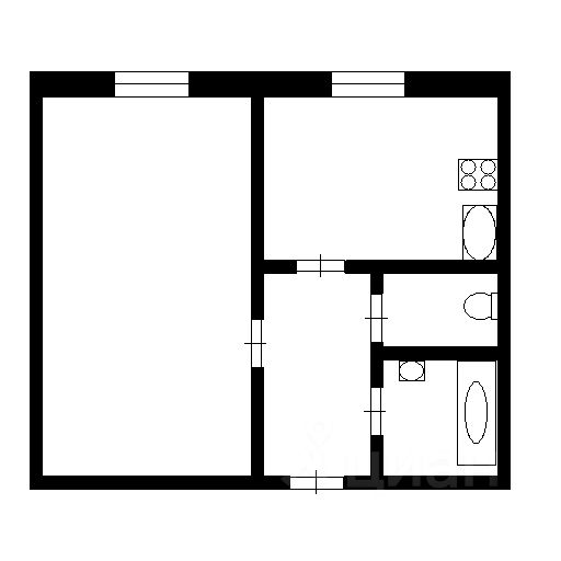Планировка этой квартиры по данным Циан