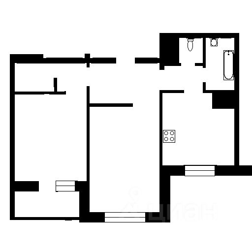 Планировка этой квартиры по данным Циан