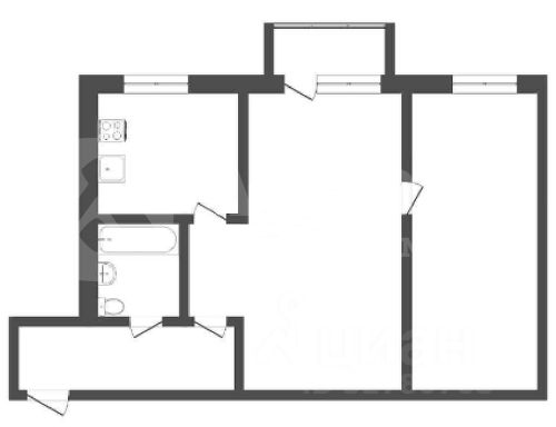 Планировка этой квартиры по данным Циан