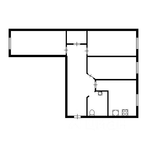 Планировка этой квартиры по данным Циан