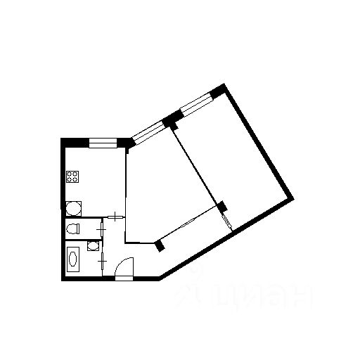 Планировка этой квартиры по данным Циан
