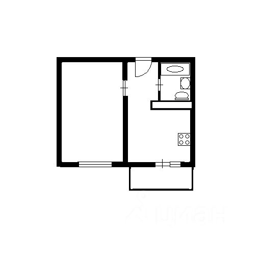 Планировка этой квартиры по данным Циан