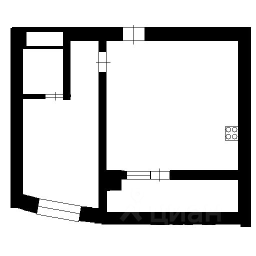 Планировка этой квартиры по данным Циан