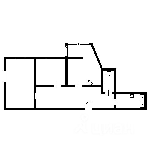 Планировка этой квартиры по данным Циан