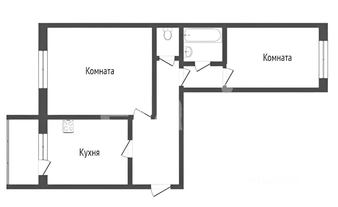 Планировка этой квартиры по данным Циан