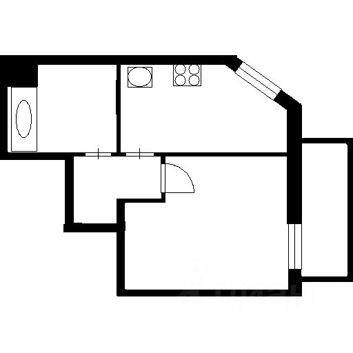Планировка этой квартиры по данным Циан