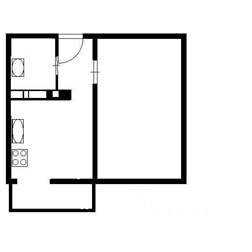 Планировка этой квартиры по данным Циан