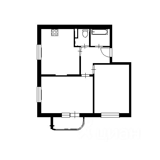 Планировка этой квартиры по данным Циан