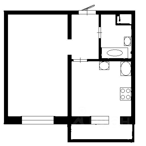 Планировка этой квартиры по данным Циан