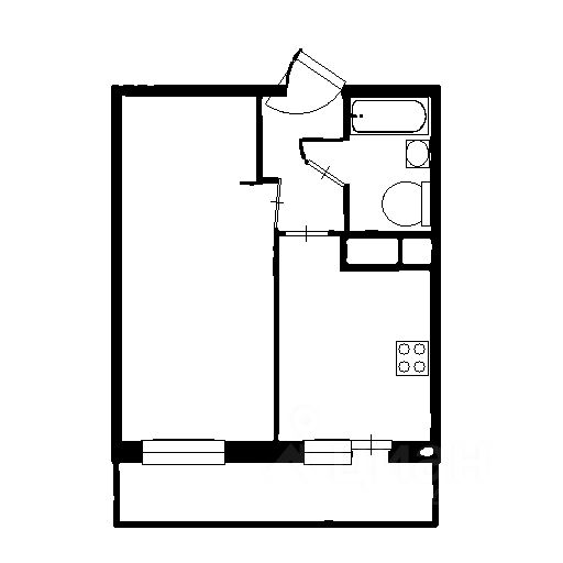 Планировка этой квартиры по данным Циан