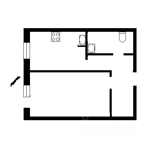 Планировка этой квартиры по данным Циан