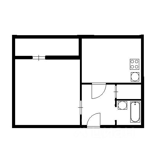 Планировка этой квартиры по данным Циан