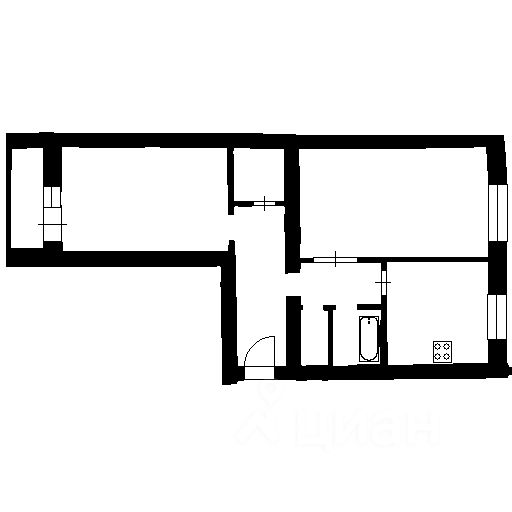 Планировка этой квартиры по данным Циан