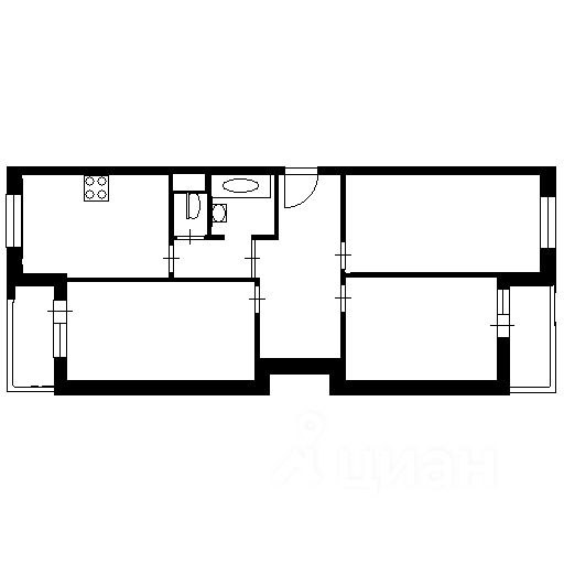Планировка этой квартиры по данным Циан