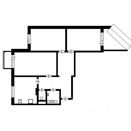 Планировка этой квартиры по данным Циан