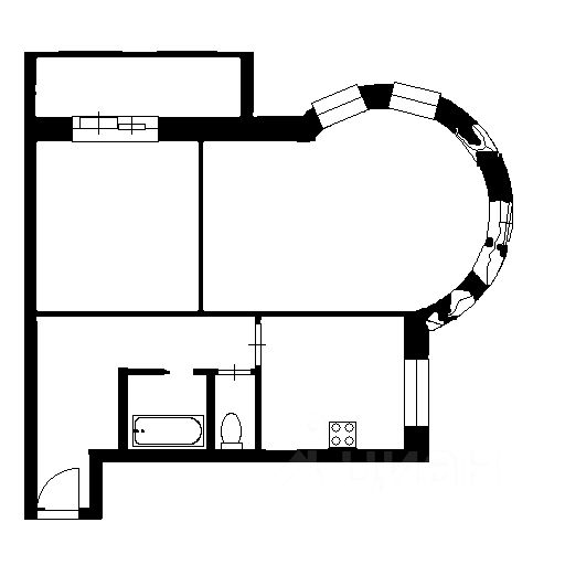 Планировка этой квартиры по данным Циан