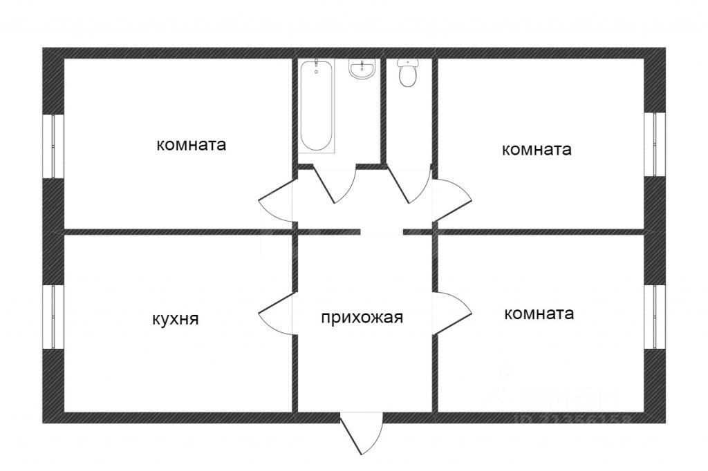 Планировка этой квартиры по данным Циан