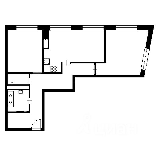 Планировка этой квартиры по данным Циан