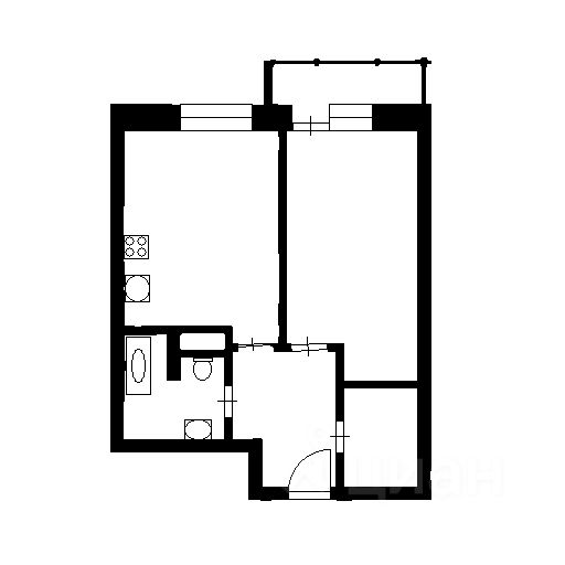 Планировка этой квартиры по данным Циан