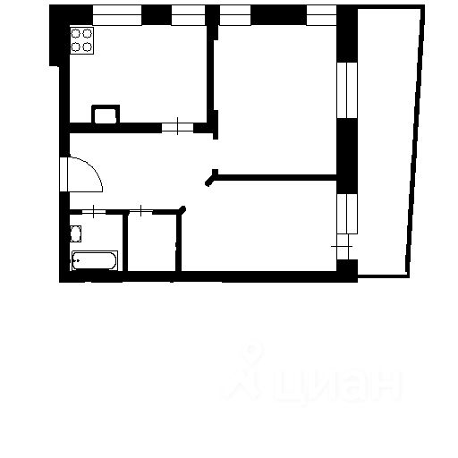 Планировка этой квартиры по данным Циан