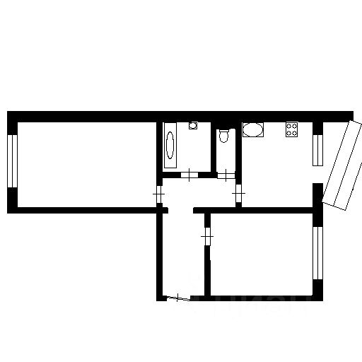 Планировка этой квартиры по данным Циан