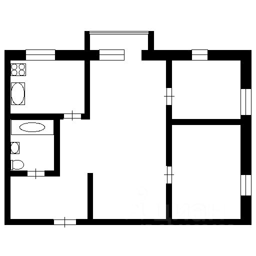 Планировка этой квартиры по данным Циан