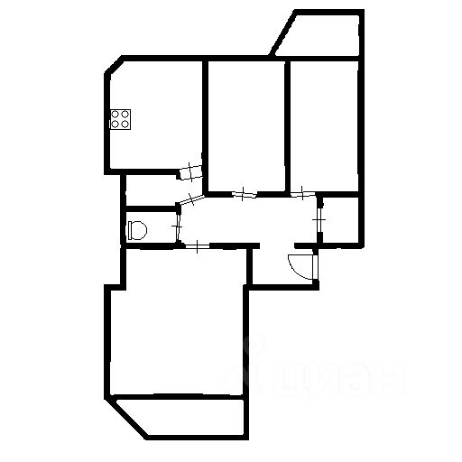 Планировка этой квартиры по данным Циан