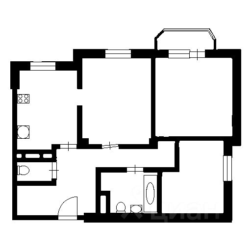Планировка этой квартиры по данным Циан
