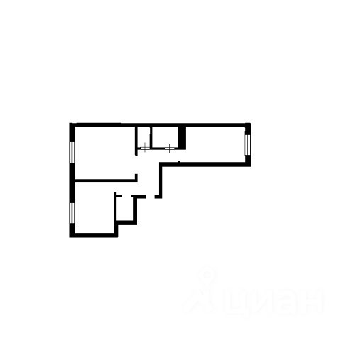 Планировка этой квартиры по данным Циан