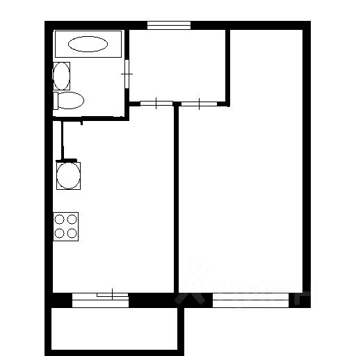 Планировка этой квартиры по данным Циан