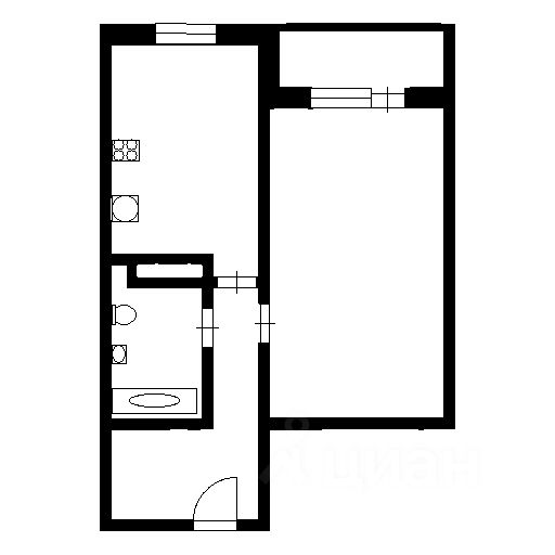 Планировка этой квартиры по данным Циан