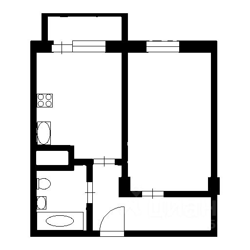 Планировка этой квартиры по данным Циан