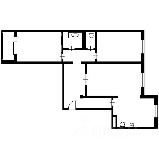 Планировка этой квартиры по данным Циан