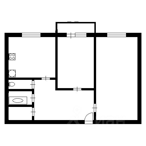 Планировка этой квартиры по данным Циан