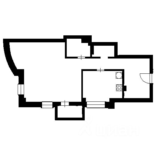 Планировка этой квартиры по данным Циан