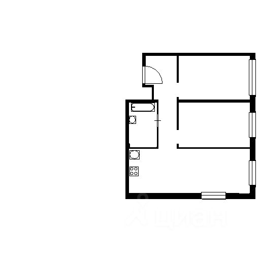 Планировка этой квартиры по данным Циан