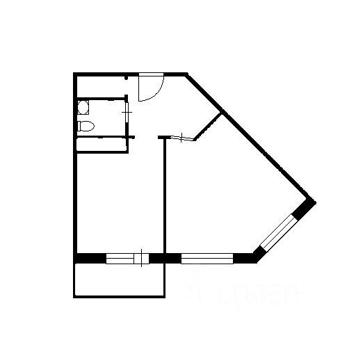 Планировка этой квартиры по данным Циан