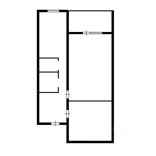 Планировка этой квартиры по данным Циан