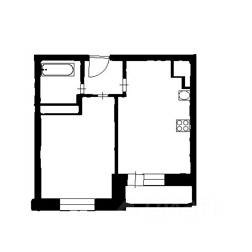 Планировка этой квартиры по данным Циан