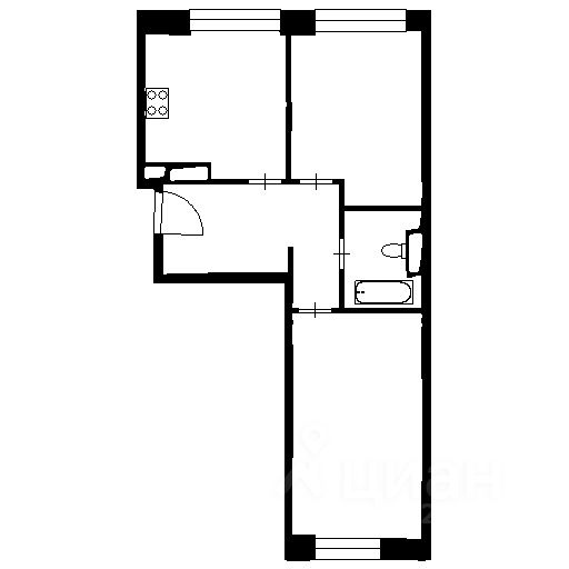 Планировка этой квартиры по данным Циан