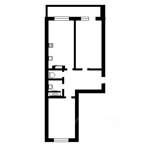Планировка этой квартиры по данным Циан