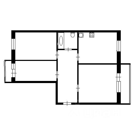 Планировка этой квартиры по данным Циан