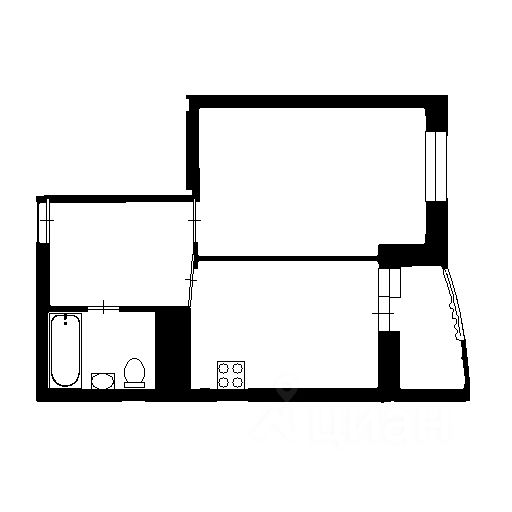 Планировка этой квартиры по данным Циан