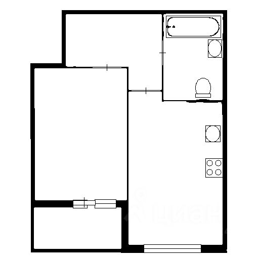 Планировка этой квартиры по данным Циан