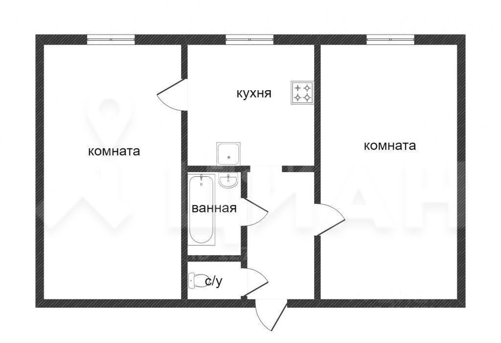 Планировка этой квартиры по данным Циан