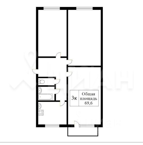 Планировка этой квартиры по данным Циан