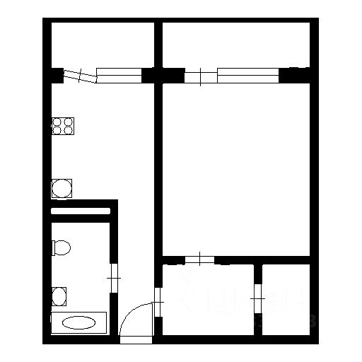 Планировка этой квартиры по данным Циан